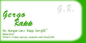 gergo rapp business card